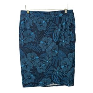 RipSkirt Hawaii Wrap Skirt Blue Tropical Print Hook & Loop Closure Length 3 L